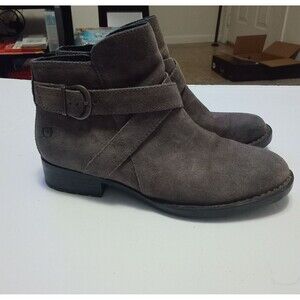 Born Women's Trinculo Boot Size 8 Block Heel Brownish Grey Leather Bootie